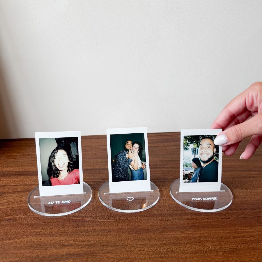 Kit 3 Porta-Retratos Polaroid Te Amo Para Sempre