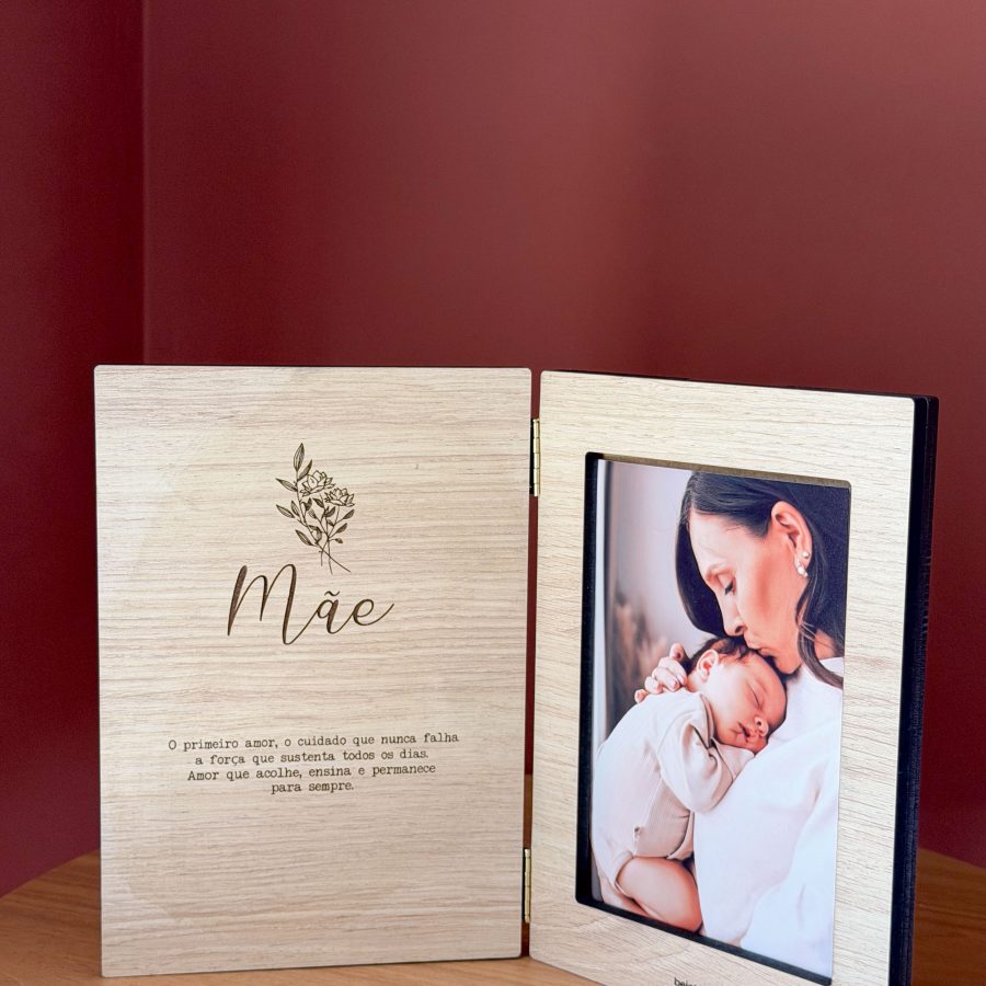 Porta-Retrato em Madeira - Mãe