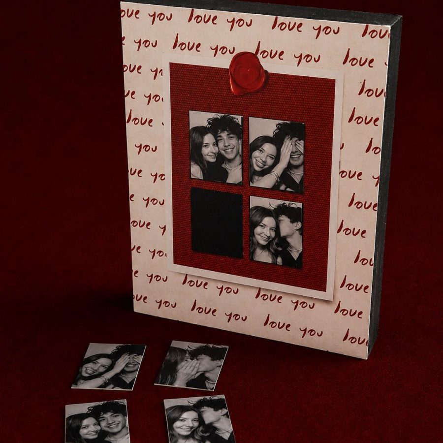 Quadro Love + 4 Figurinhas
