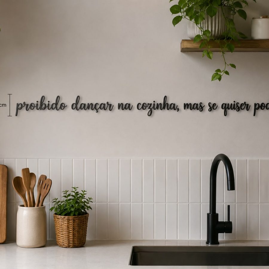 Lettering Proibido dançar na cozinha, mas se quiser pode